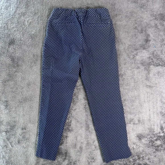 Cynthia Rowley Womens Navy Blue Polka Dot Slim Leg Ankle Pants Size 4 Stretch - Picture 5 of 6